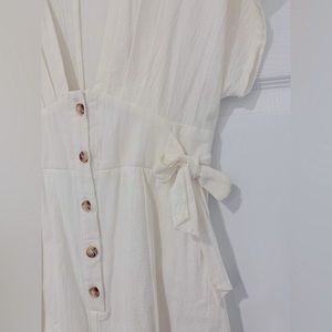Favlux Fashion Cotton/Linen Romper Ivory